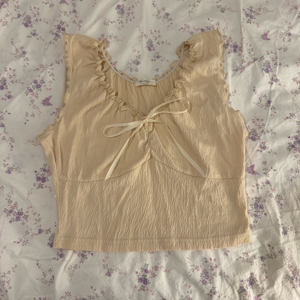 Brandy Melville Beige Cream Malena Top